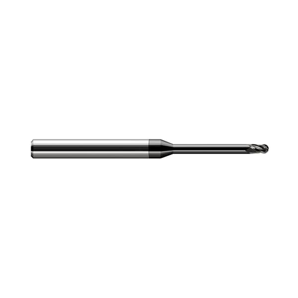 Miniature End Mill - Ball - Long Reach, Stub Flute